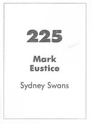 1990 Select AFL Stickers #225 Mark Eustice Back